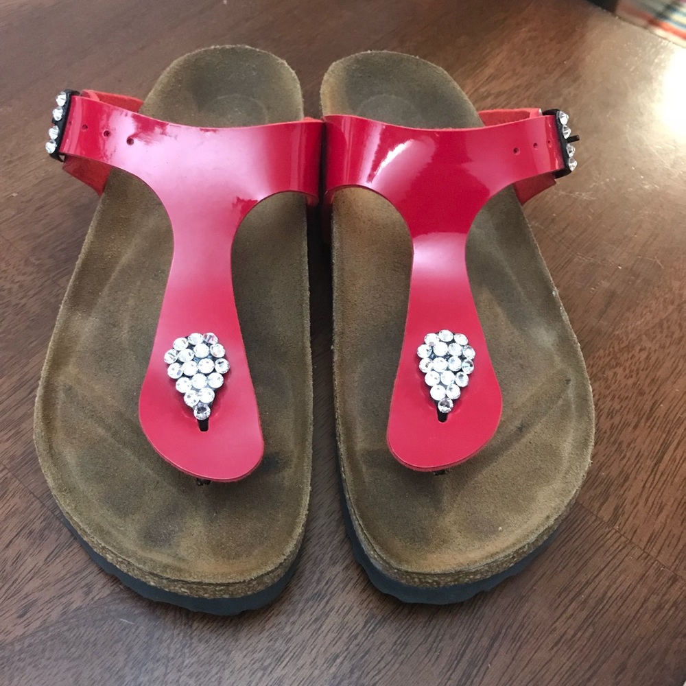 ***Birkenstock Patent Leather Red Sandal***